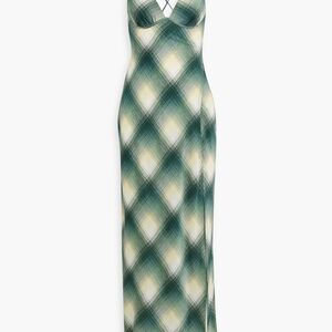 Bec+ Bridge Green Plaid Sleeveless Maxi Dress Size 8